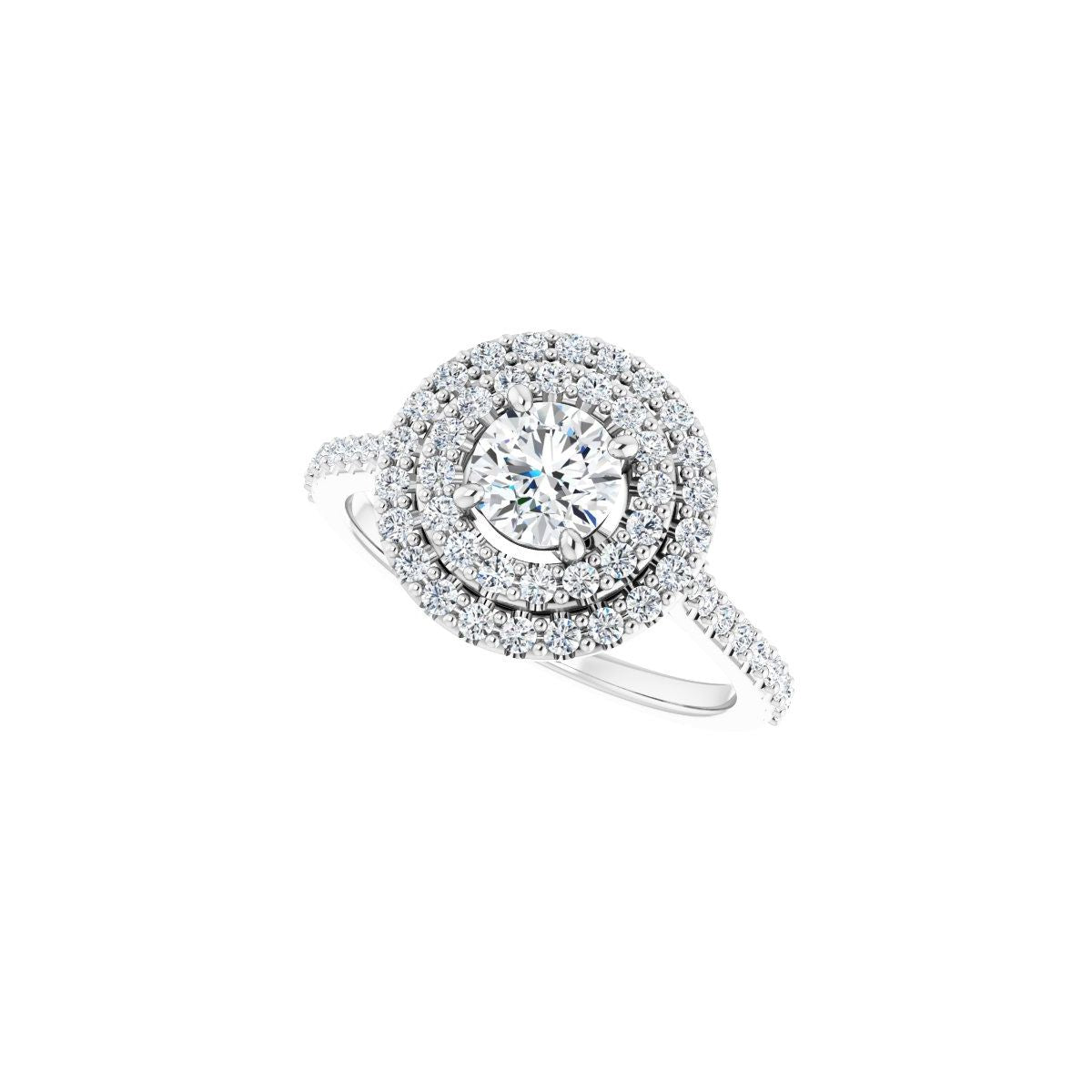 Round Double Halo-Style Engagement Ring Semi-Mount - gallery - Series 122918
