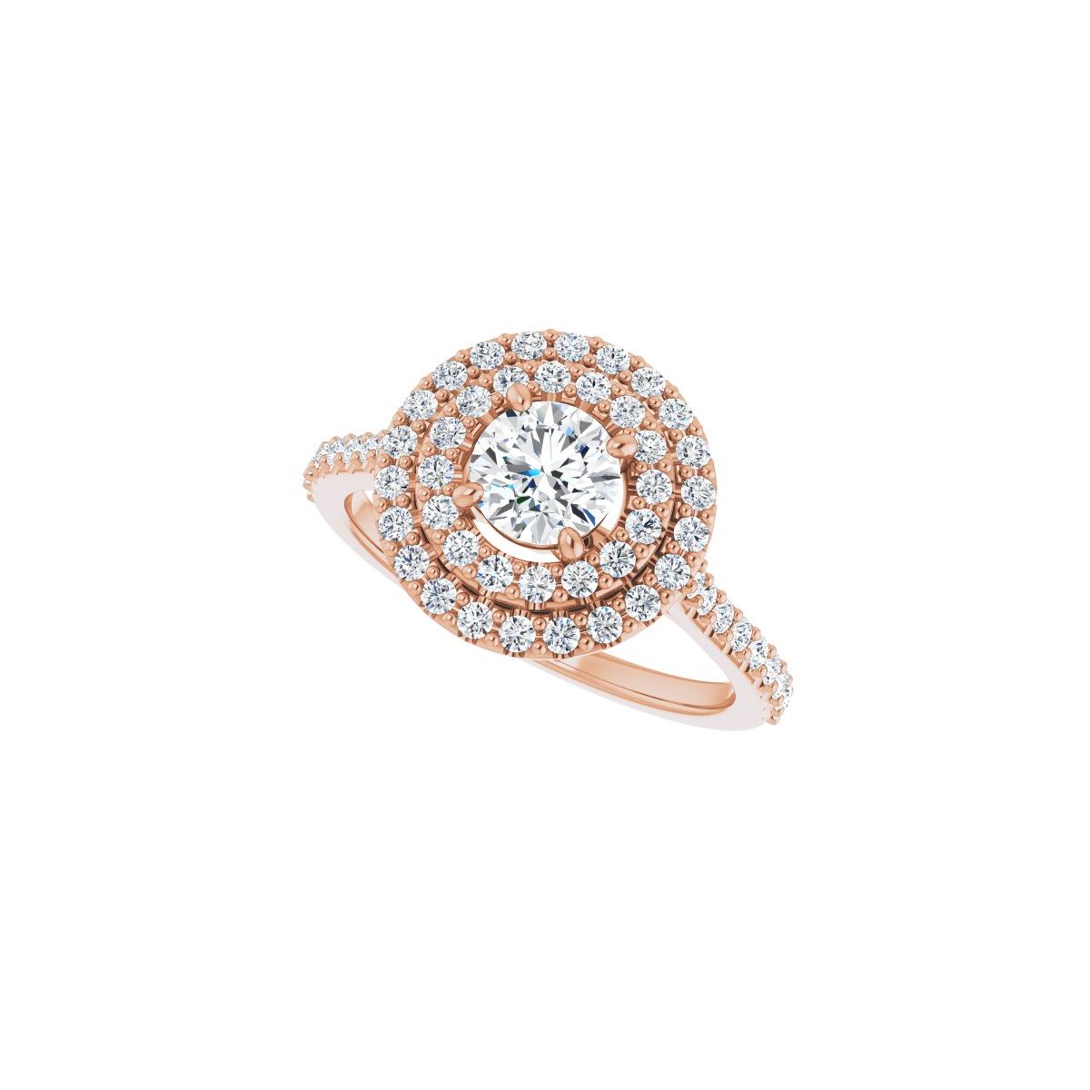 Round Double Halo-Style Engagement Ring Semi-Mount - gallery - Series 122918