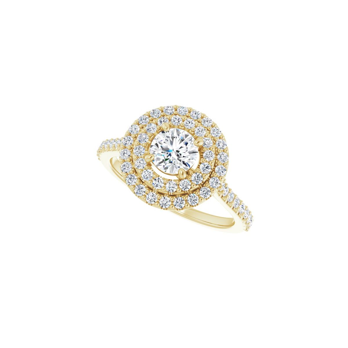 Round Double Halo-Style Engagement Ring Semi-Mount - gallery - Series 122918