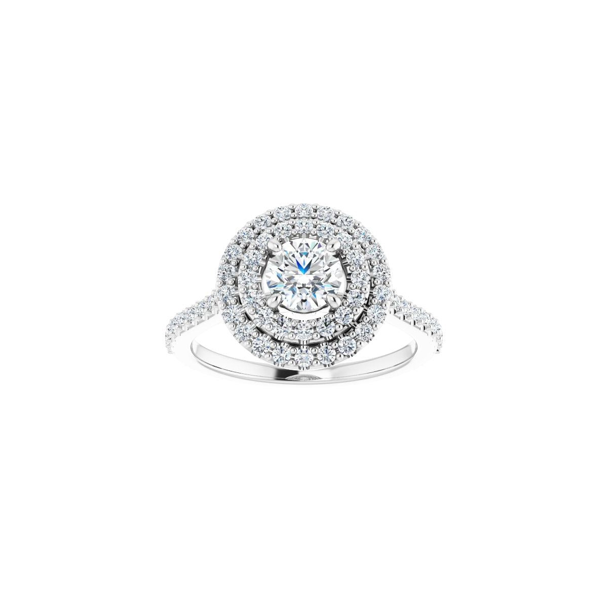 Round Double Halo-Style Engagement Ring Semi-Mount - gallery - Series 122918