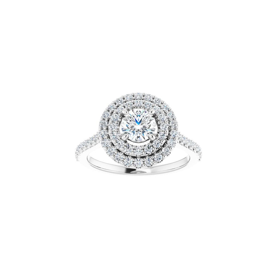Round Double Halo-Style Engagement Ring Semi-Mount - gallery - Series 122918