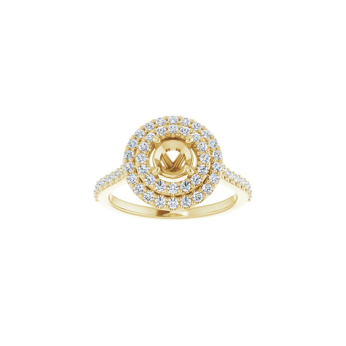 Round Double Halo-Style Engagement Ring Semi-Mount - gallery - Series 122918