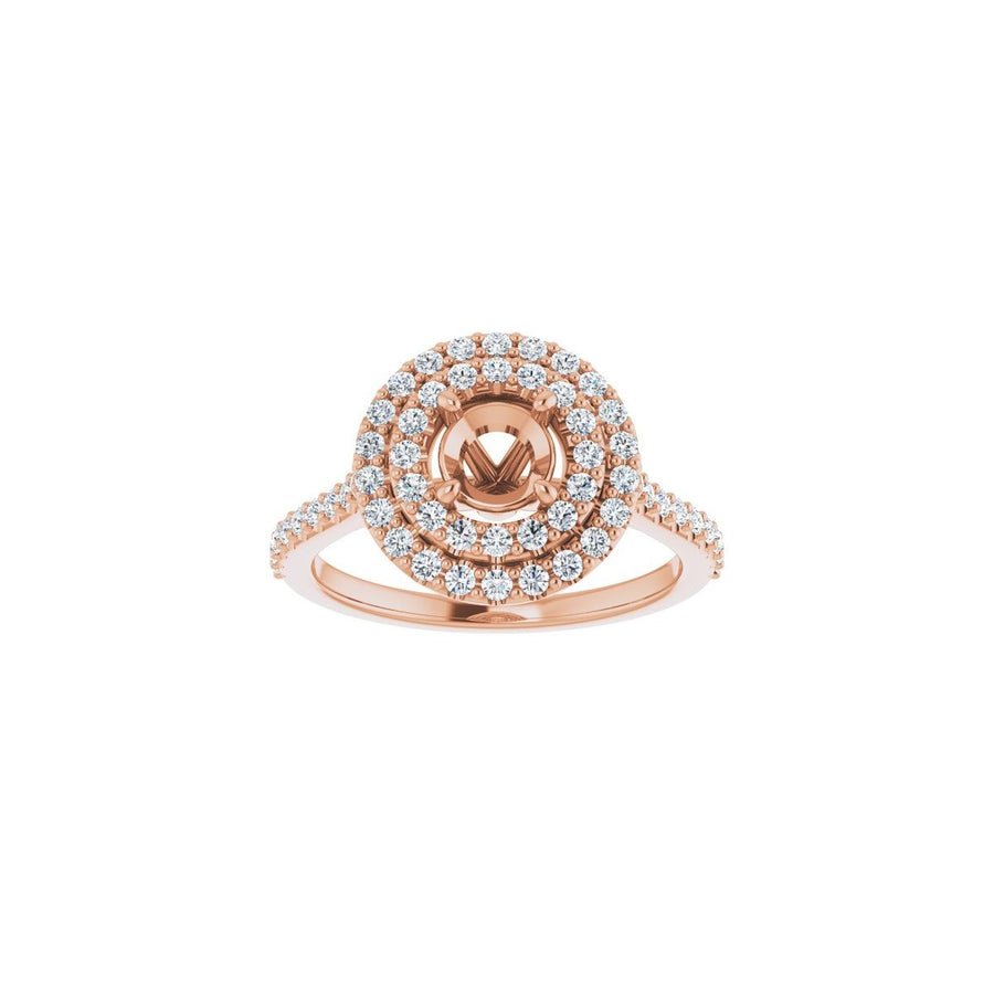 Round Double Halo-Style Engagement Ring Semi-Mount - gallery - Series 122918