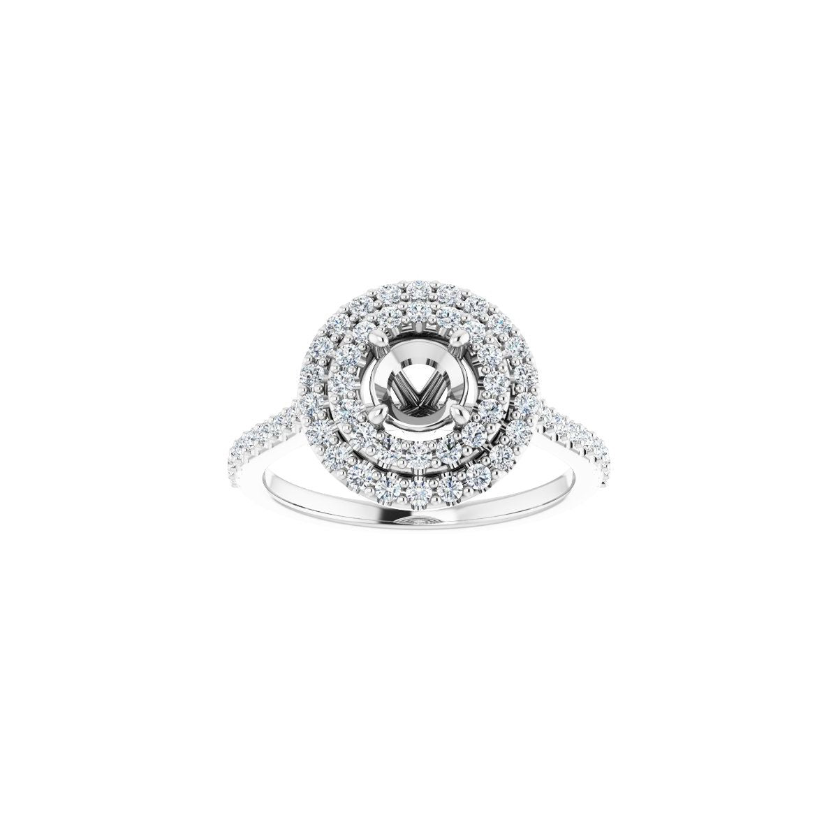 Round Double Halo-Style Engagement Ring Semi-Mount - gallery - Series 122918