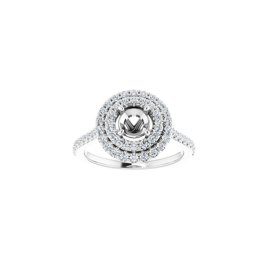Round Double Halo-Style Engagement Ring Semi-Mount - gallery - Series 122918