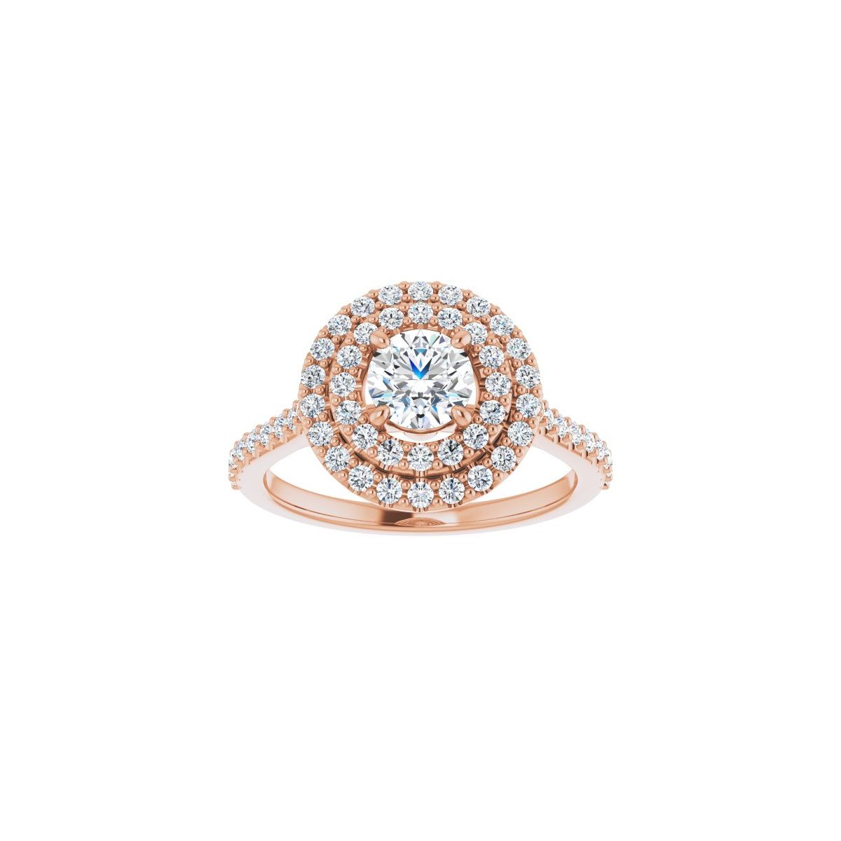 Round Double Halo-Style Engagement Ring Semi-Mount - gallery - Series 122918