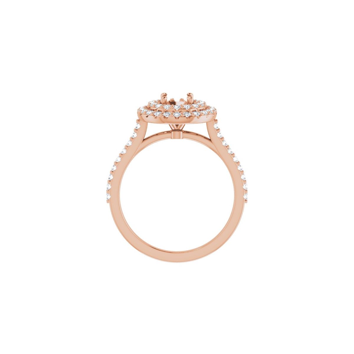 Round Double Halo-Style Engagement Ring Semi-Mount - gallery - Series 122918