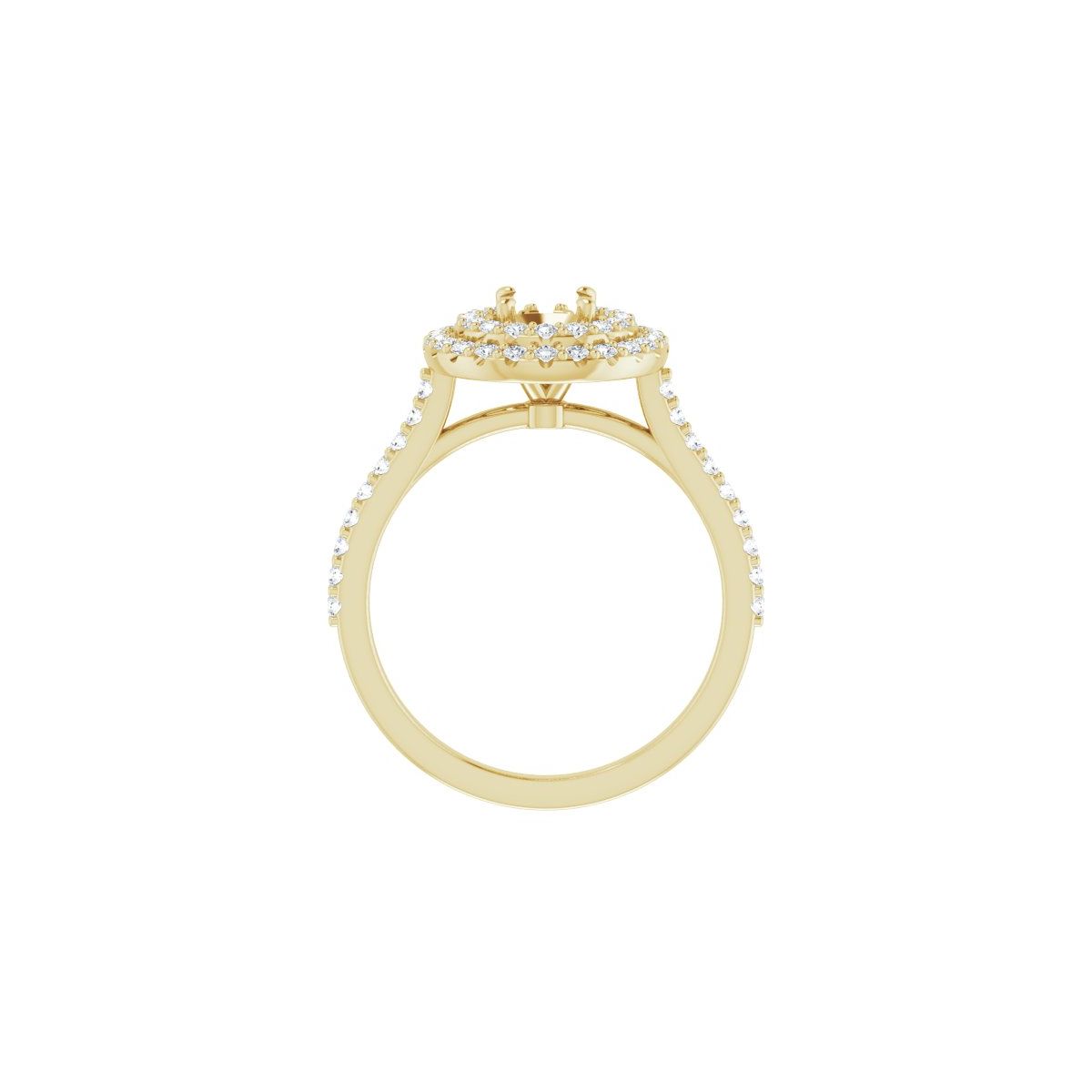 Round Double Halo-Style Engagement Ring Semi-Mount - gallery - Series 122918
