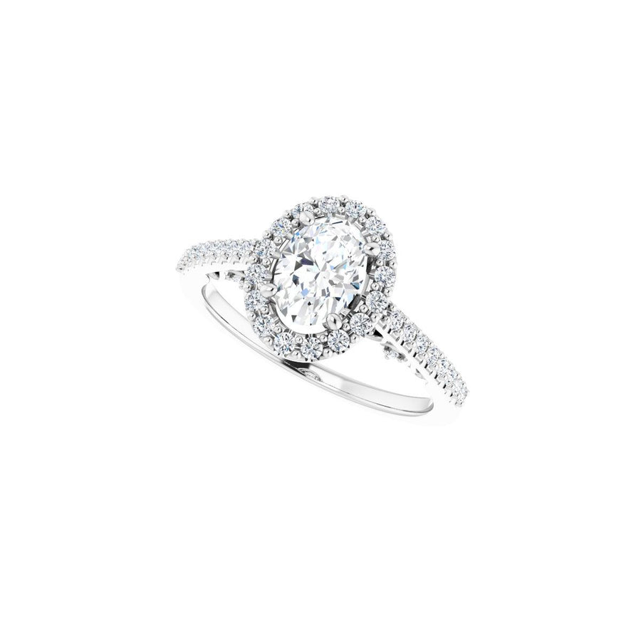 Oval Halo-Style Engagement Ring Semi-Mount - gallery - Series 122909