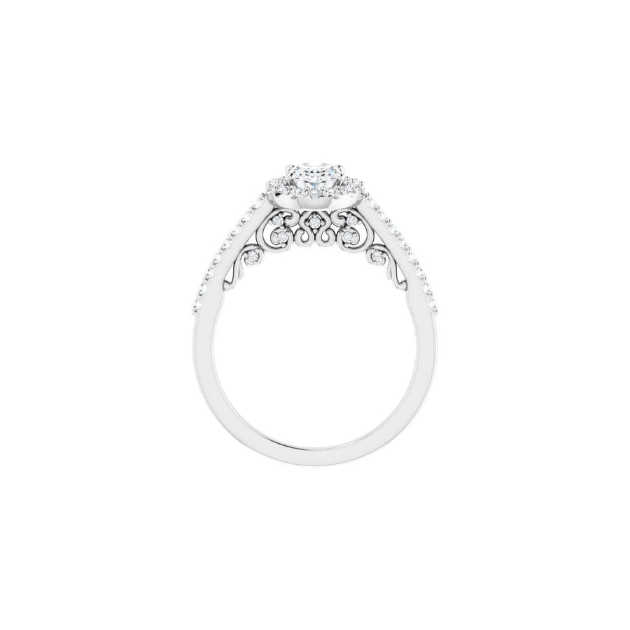 Oval Halo-Style Engagement Ring Semi-Mount - gallery - Series 122909