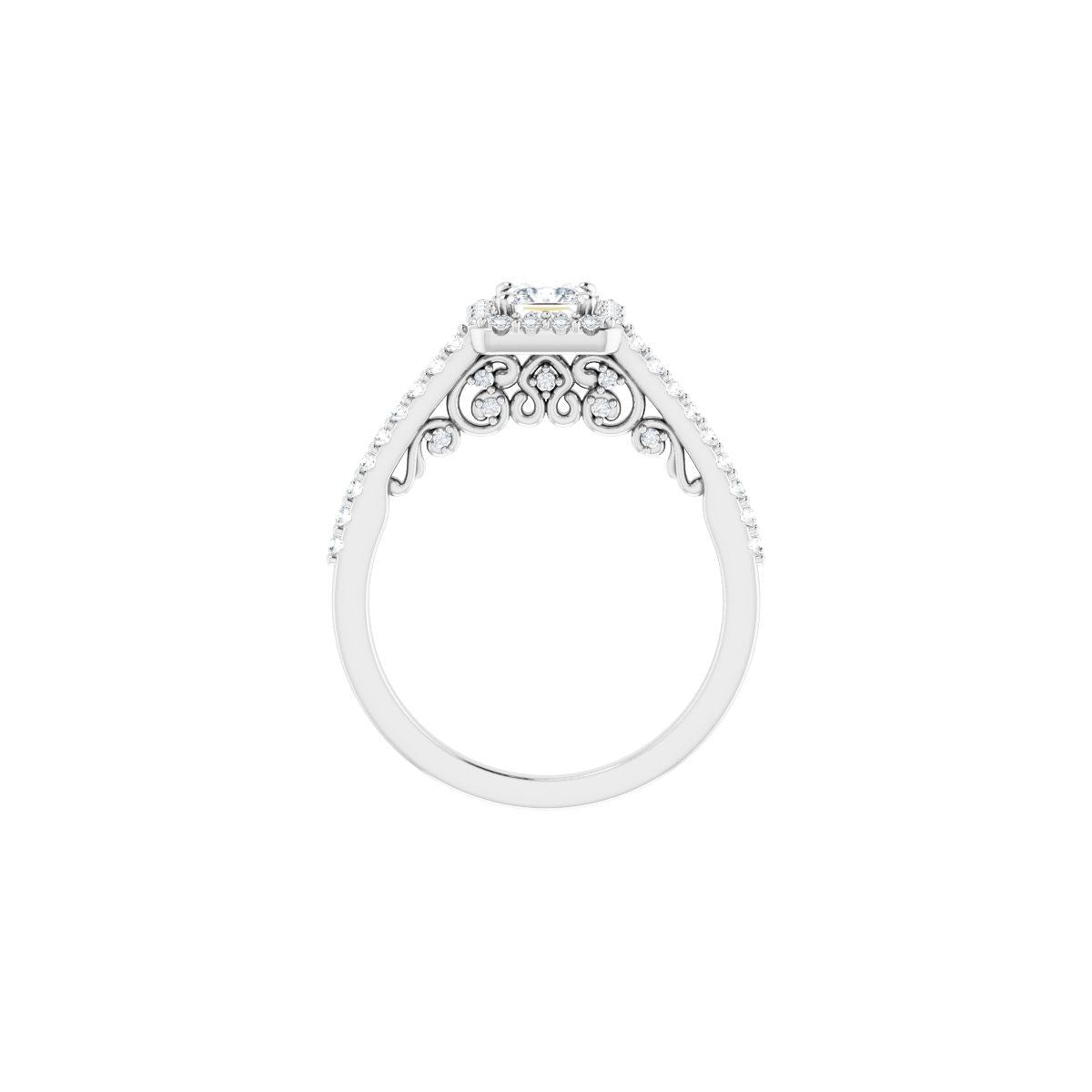 Square Halo-Style Engagement Ring Semi-Mount - gallery - Series 122909