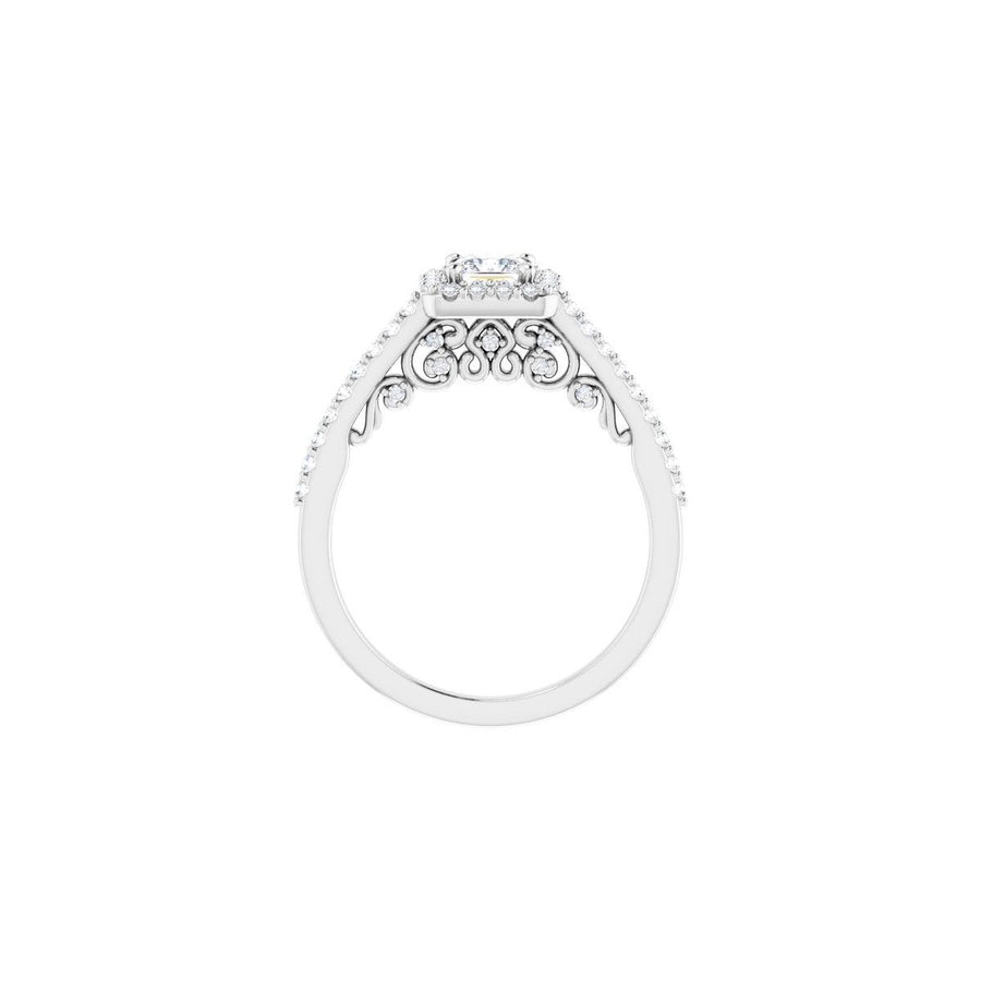 Square Halo-Style Engagement Ring Semi-Mount - gallery - Series 122909