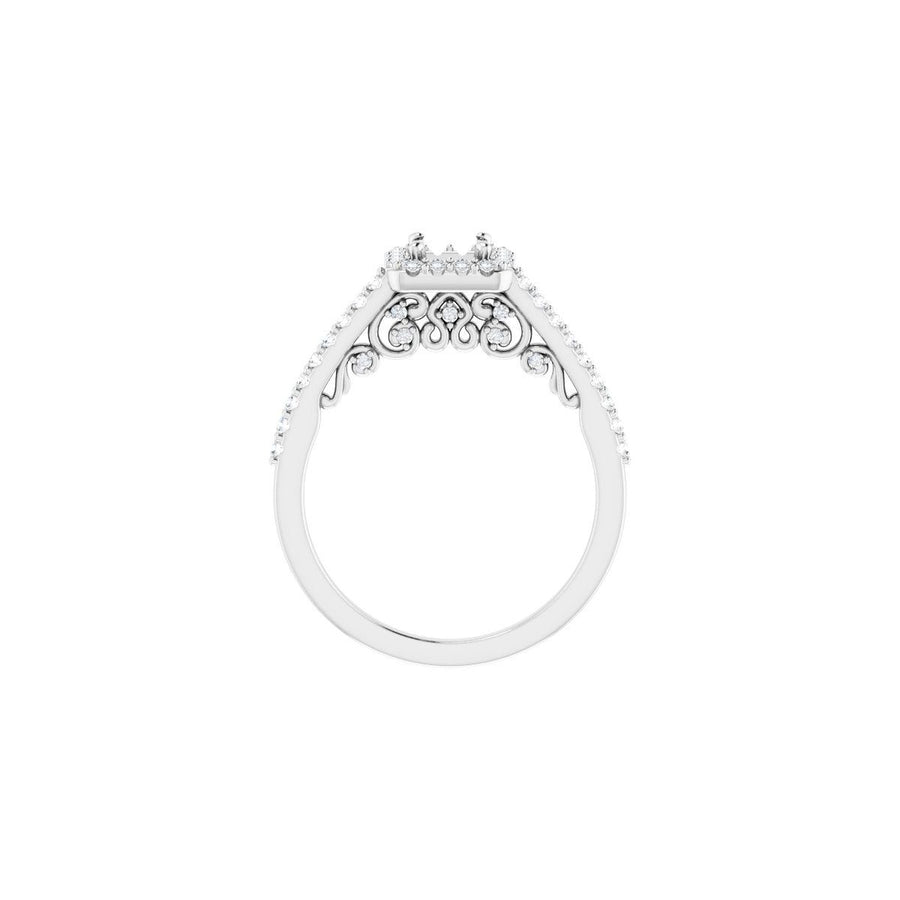 Square Halo-Style Engagement Ring Semi-Mount - gallery - Series 122909