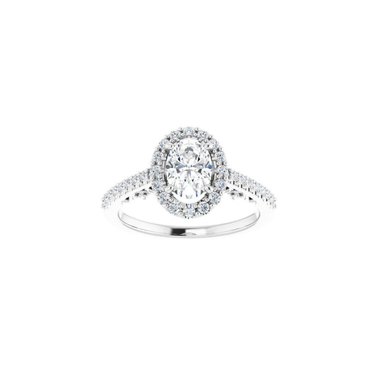Oval Halo-Style Engagement Ring Semi-Mount - gallery - Series 122909