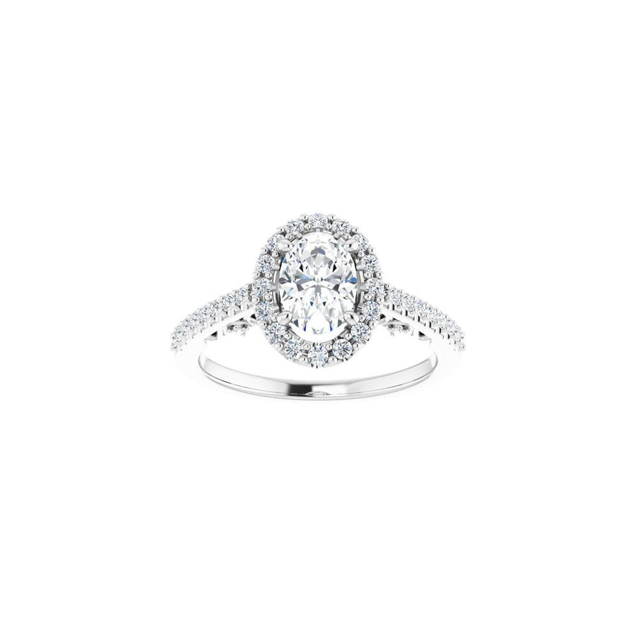 Oval Halo-Style Engagement Ring Semi-Mount - gallery - Series 122909