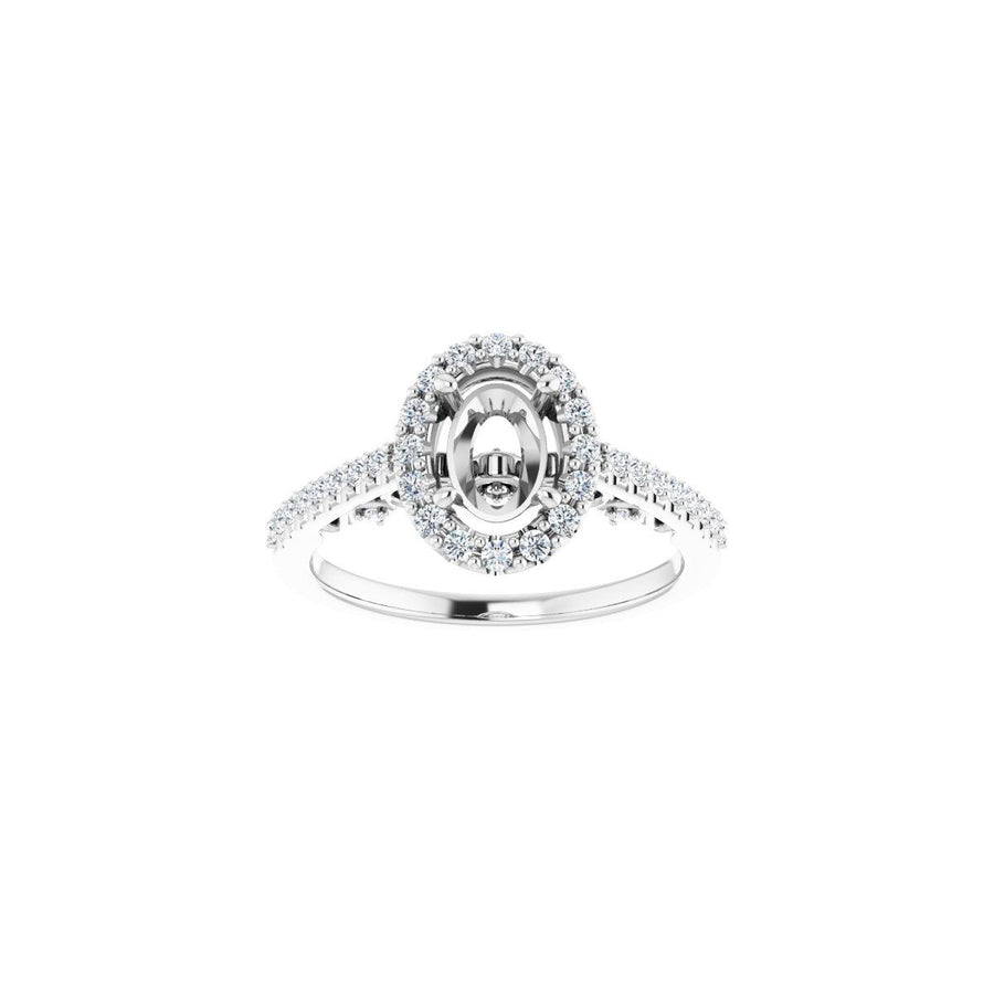 Oval Halo-Style Engagement Ring Semi-Mount - gallery - Series 122909