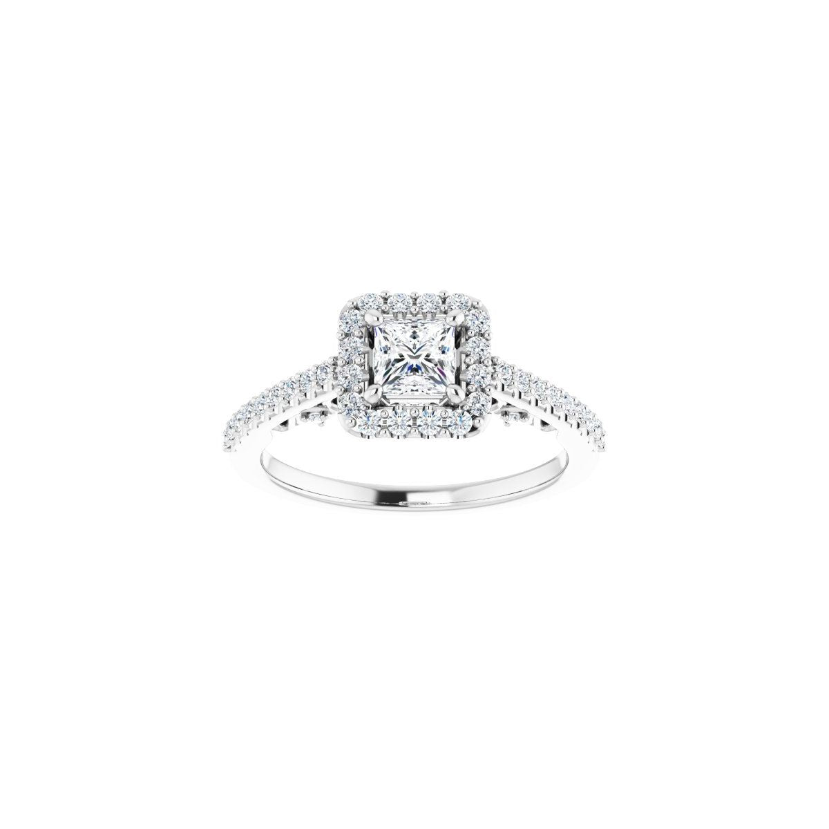 Square Halo-Style Engagement Ring Semi-Mount - gallery - Series 122909