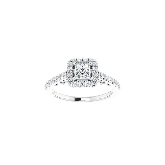 Square Halo-Style Engagement Ring Semi-Mount - gallery - Series 122909