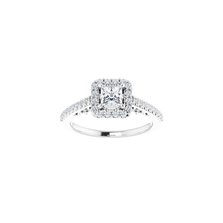 Square Halo-Style Engagement Ring Semi-Mount - gallery - Series 122909