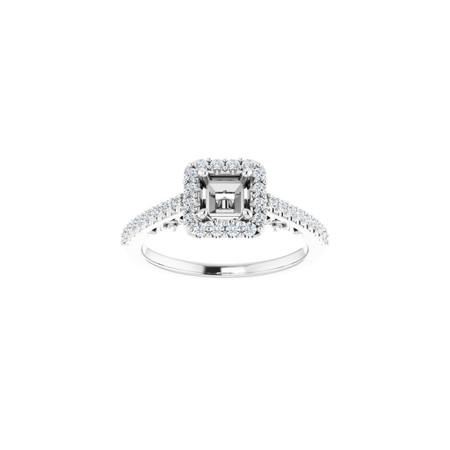 Square Halo-Style Engagement Ring Semi-Mount - gallery - Series 122909