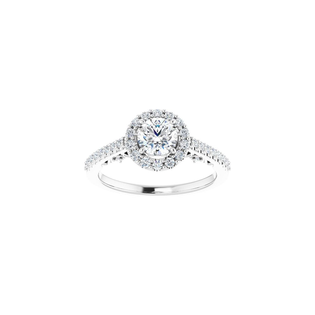 Round Halo-Style Engagement Ring Semi-Mount - gallery - Series 122909