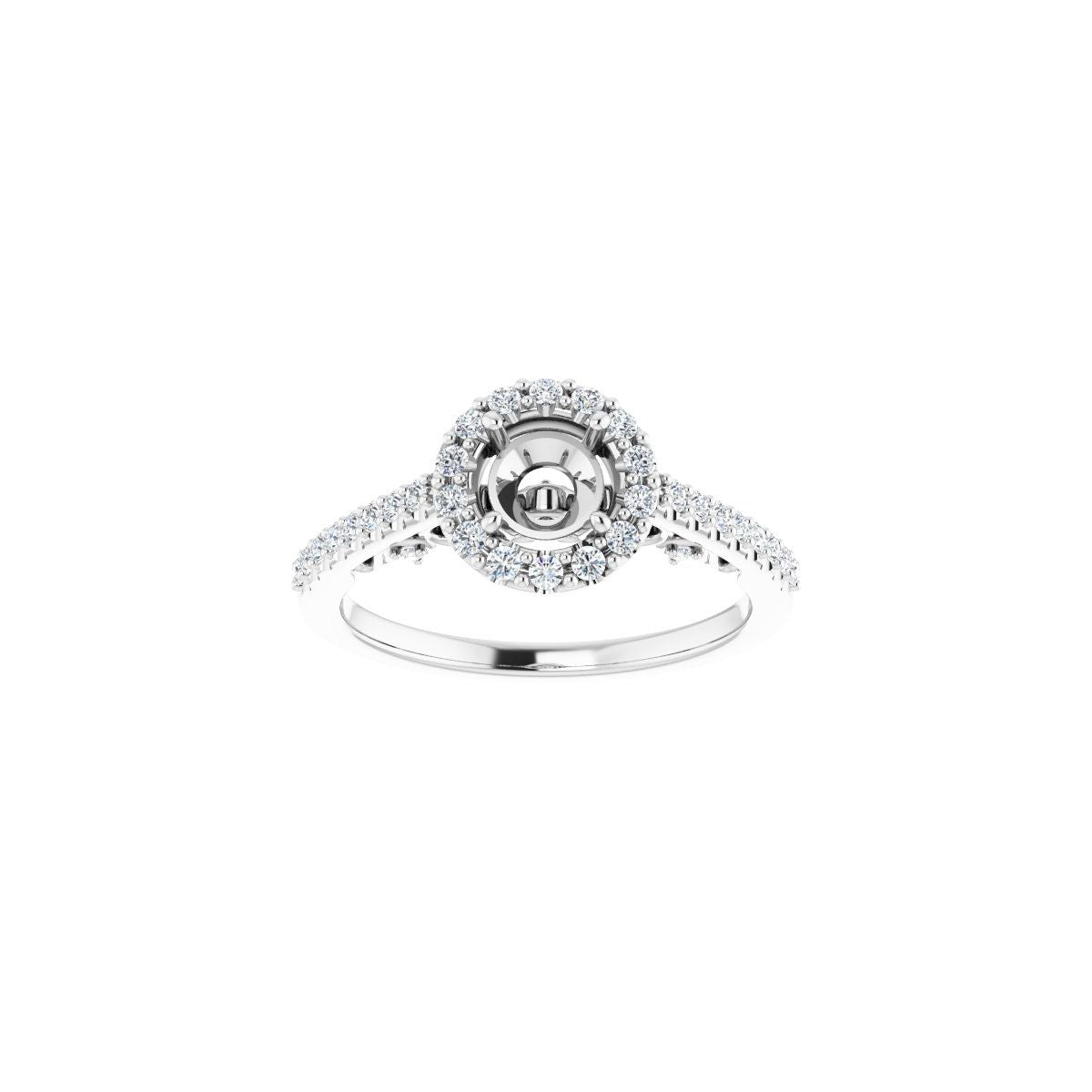 Round Halo-Style Engagement Ring Semi-Mount - gallery - Series 122909