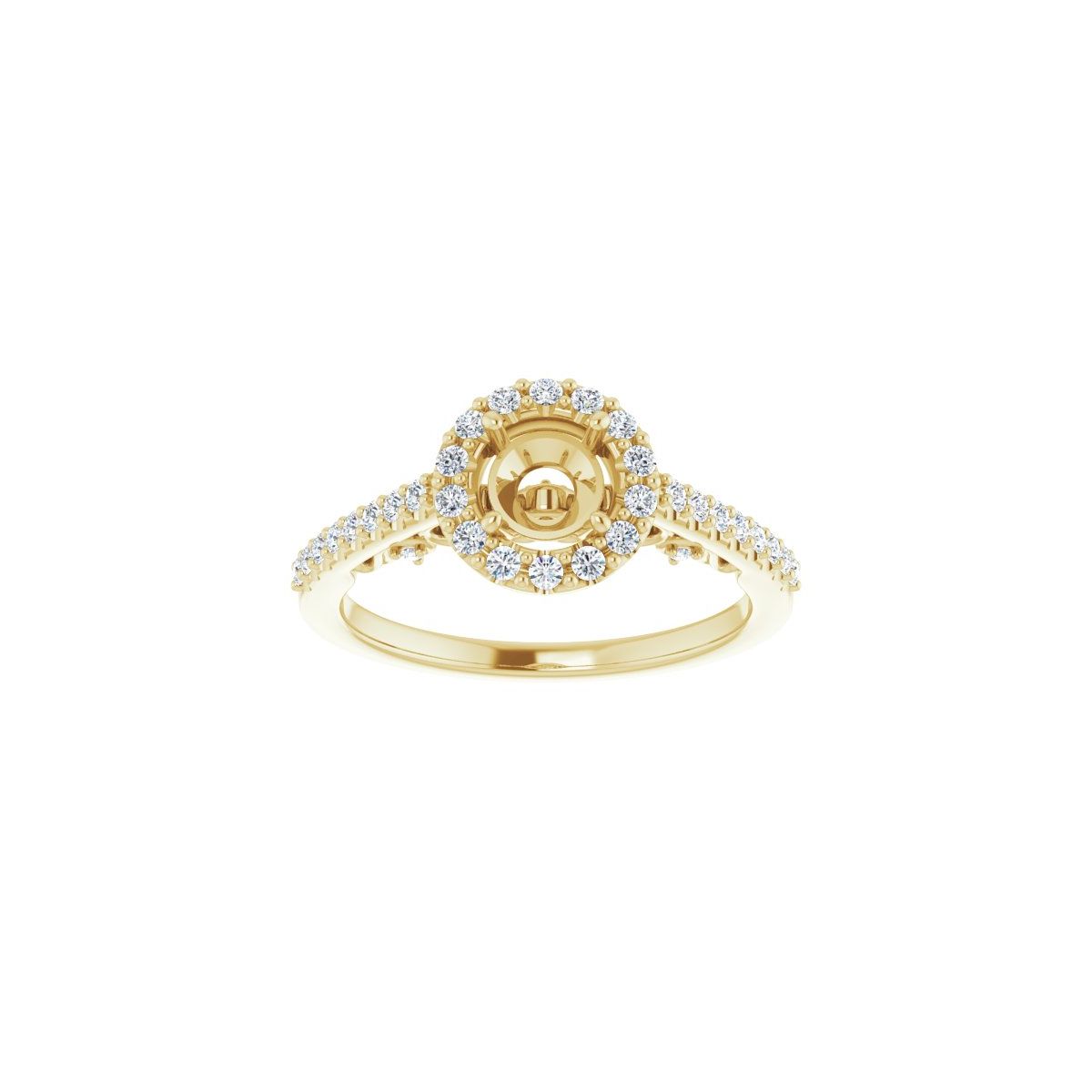 Round Halo-Style Engagement Ring Semi-Mount - gallery - Series 122909