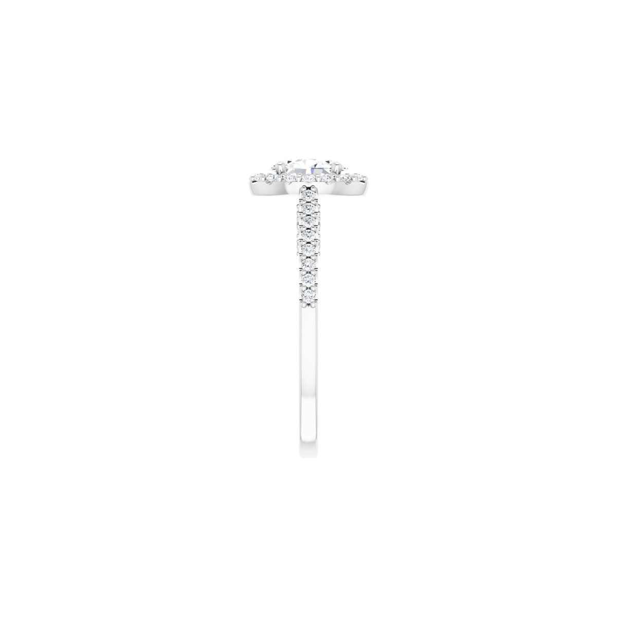 Oval Halo-Style Engagement Ring Semi-Mount - gallery - Series 122909