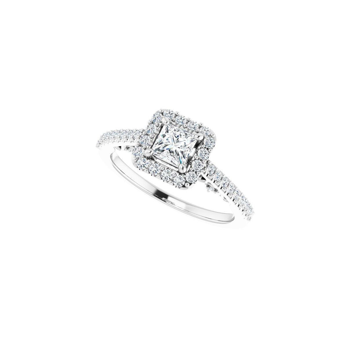 Square Halo-Style Engagement Ring Semi-Mount - gallery - Series 122909