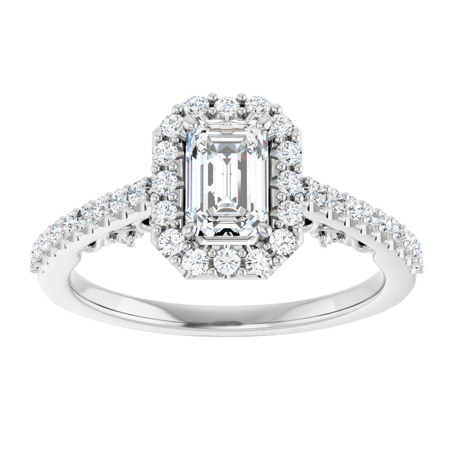 Emerald Halo-Style Engagement Ring Semi-Mount - gallery - Series 122909