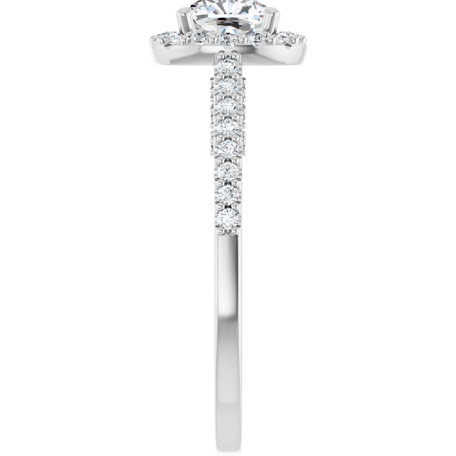 Cushion Halo-Style Engagement Ring Semi-Mount - gallery - Series 122909