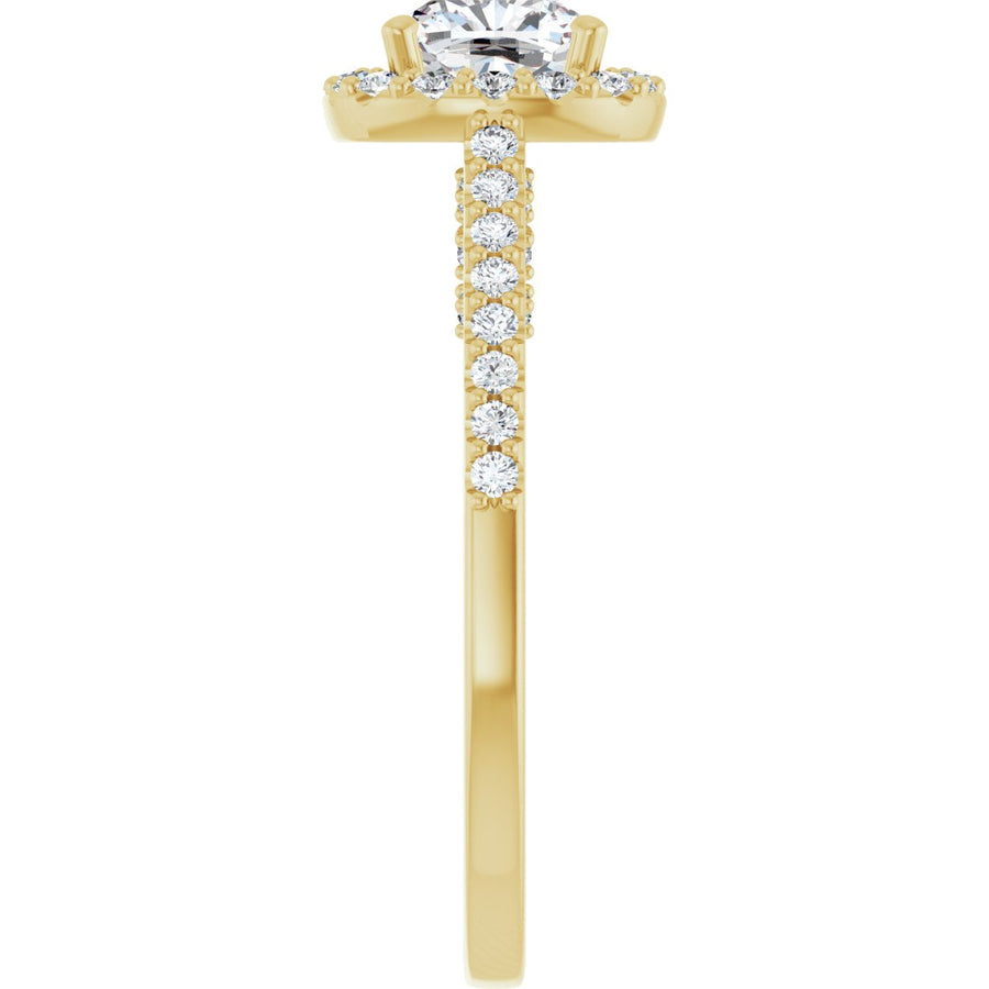 Cushion Halo-Style Engagement Ring Semi-Mount - gallery - Series 122909