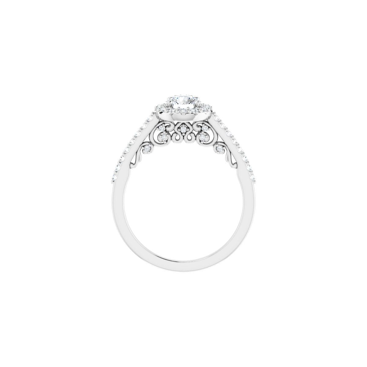 Round Halo-Style Engagement Ring Semi-Mount - gallery - Series 122909