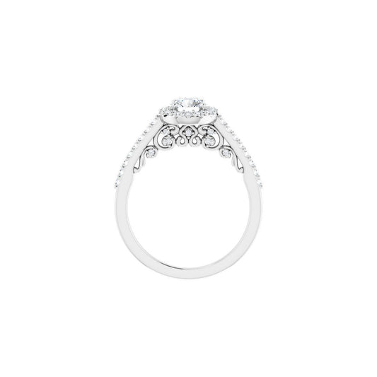 Round Halo-Style Engagement Ring Semi-Mount - gallery - Series 122909