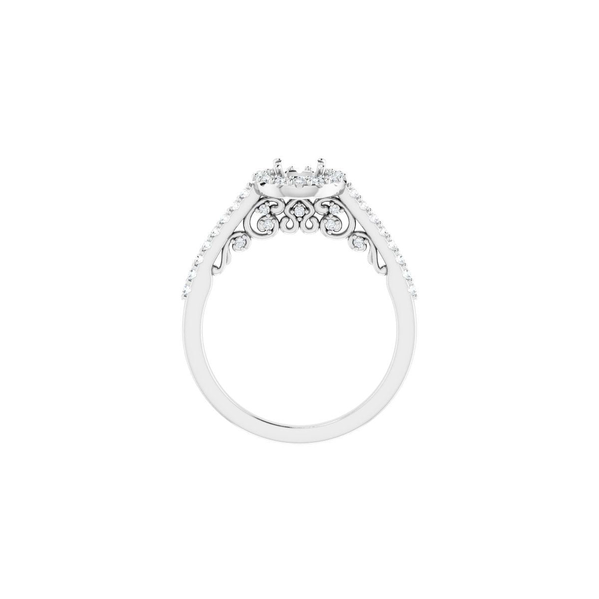 Round Halo-Style Engagement Ring Semi-Mount - gallery - Series 122909