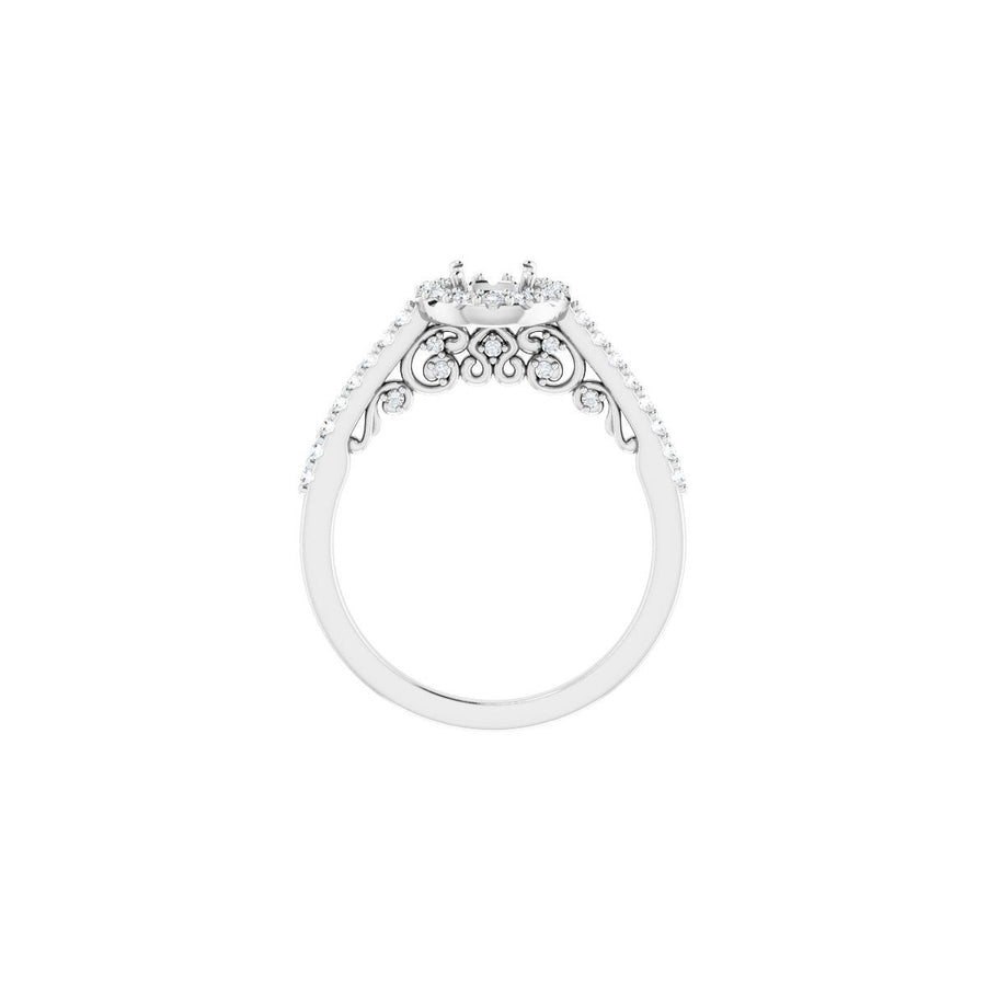 Round Halo-Style Engagement Ring Semi-Mount - gallery - Series 122909