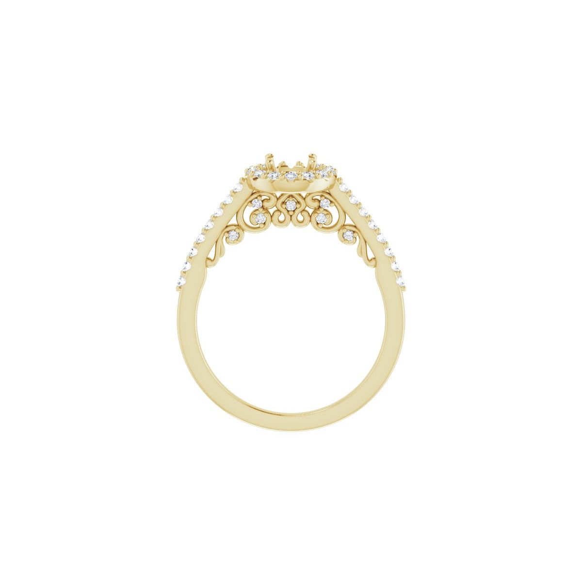 Round Halo-Style Engagement Ring Semi-Mount - gallery - Series 122909
