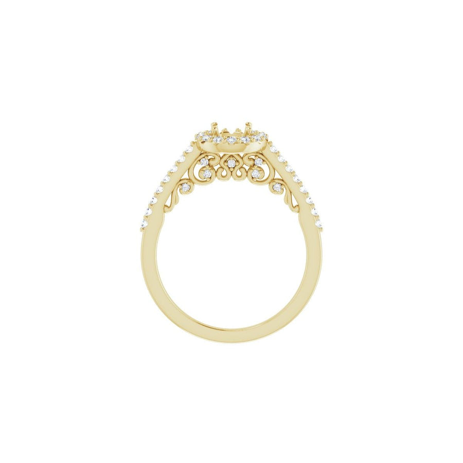 Round Halo-Style Engagement Ring Semi-Mount - gallery - Series 122909