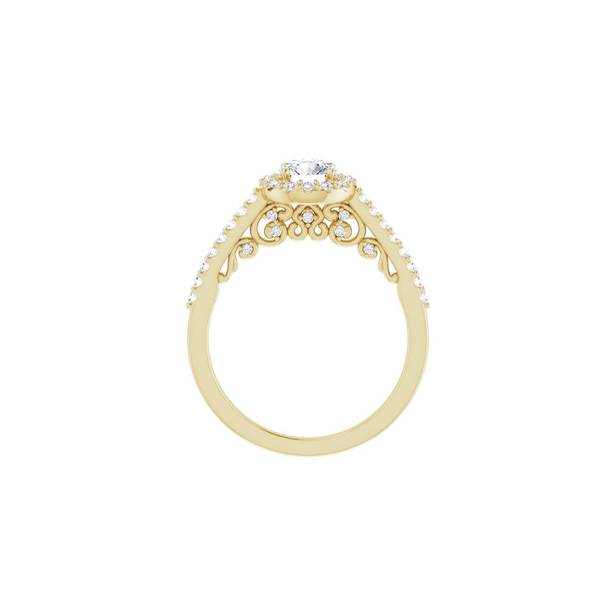 Round Halo-Style Engagement Ring Semi-Mount - gallery - Series 122909