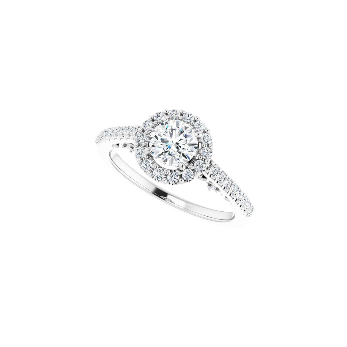Round Halo-Style Engagement Ring Semi-Mount - gallery - Series 122909