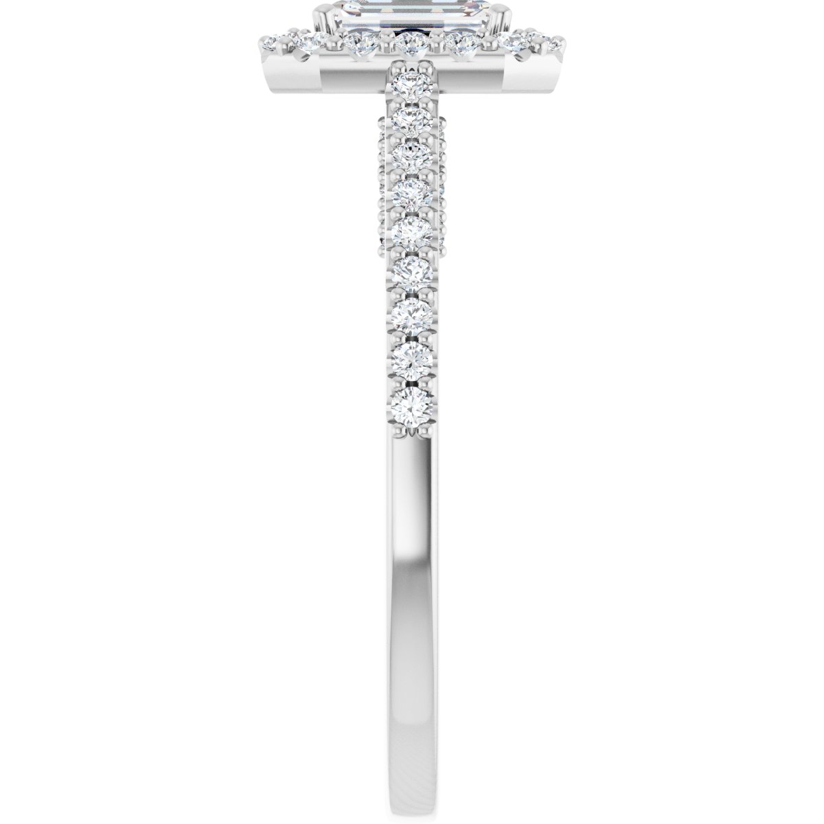 Emerald Halo-Style Engagement Ring Semi-Mount - gallery - Series 122909