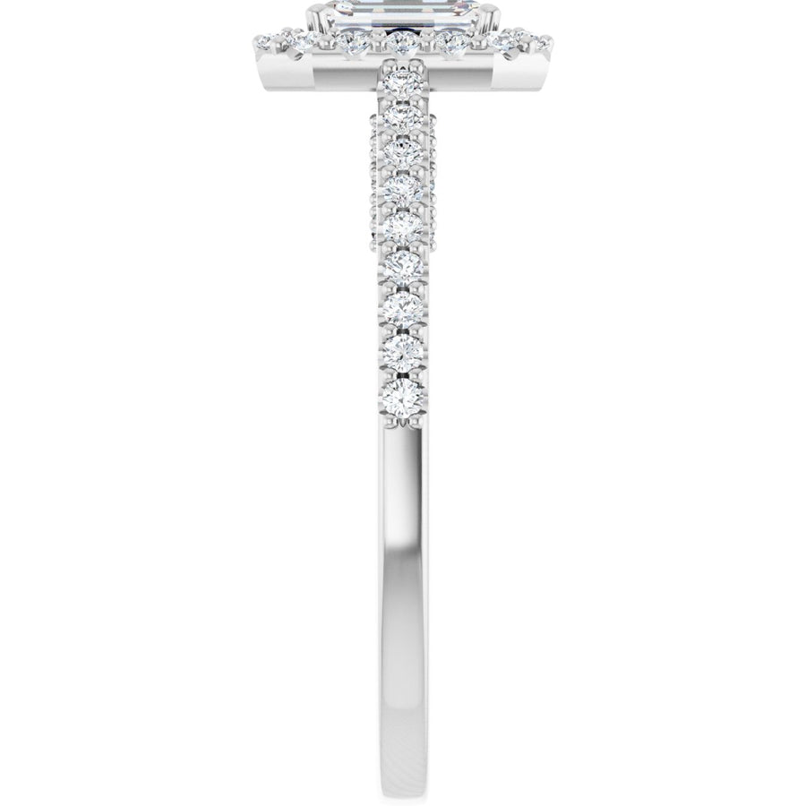 Emerald Halo-Style Engagement Ring Semi-Mount - gallery - Series 122909