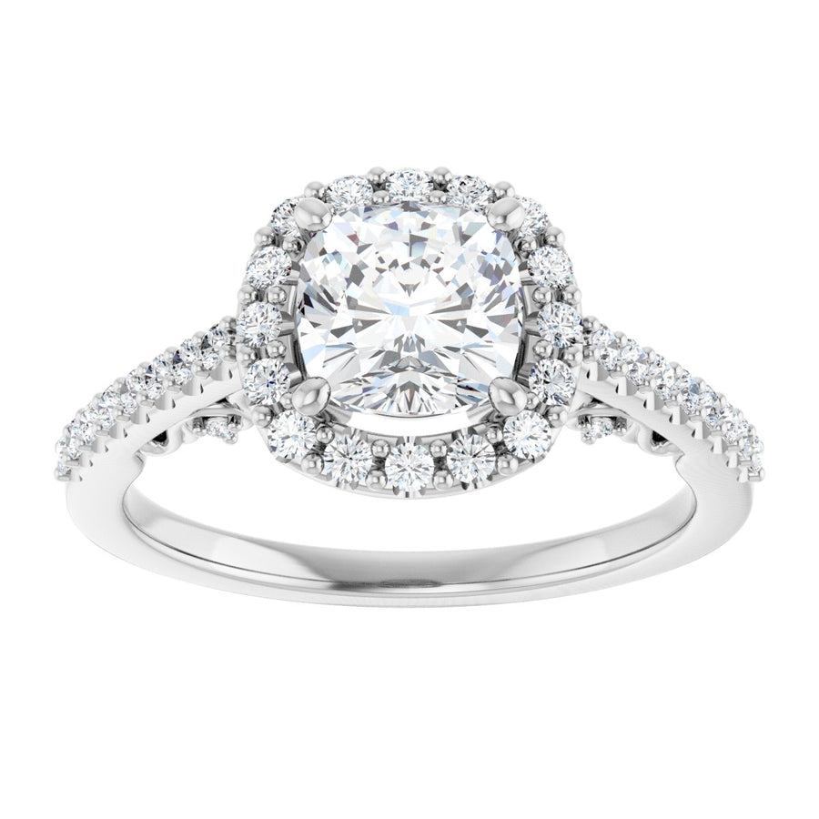 Cushion Halo-Style Engagement Ring Semi-Mount - gallery - Series 122909