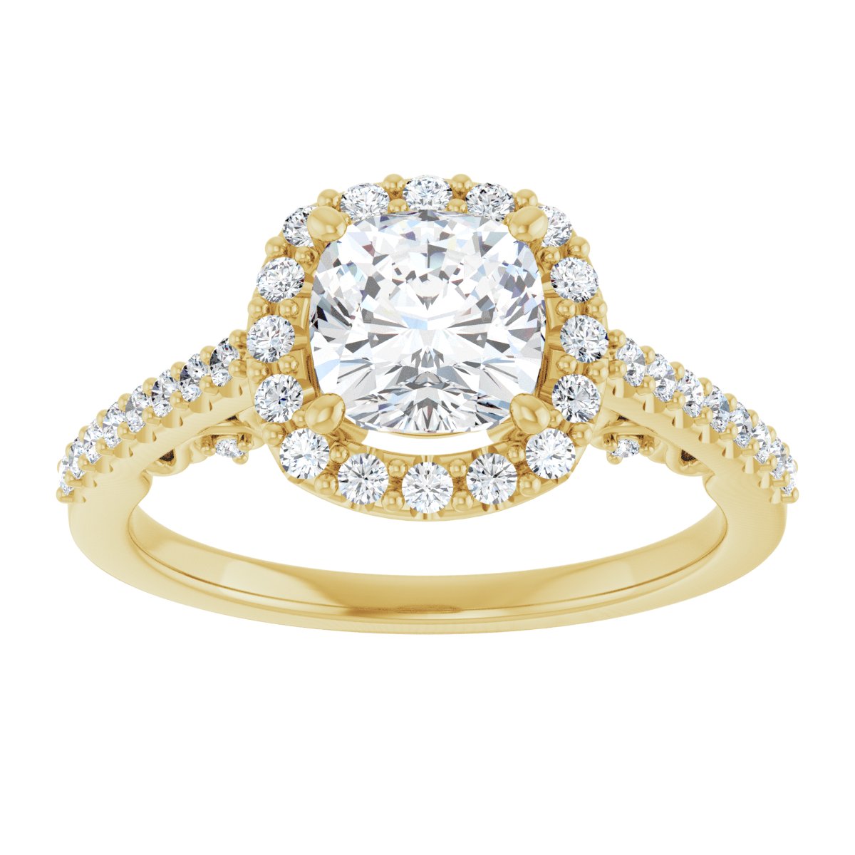 Cushion Halo-Style Engagement Ring Semi-Mount - gallery - Series 122909