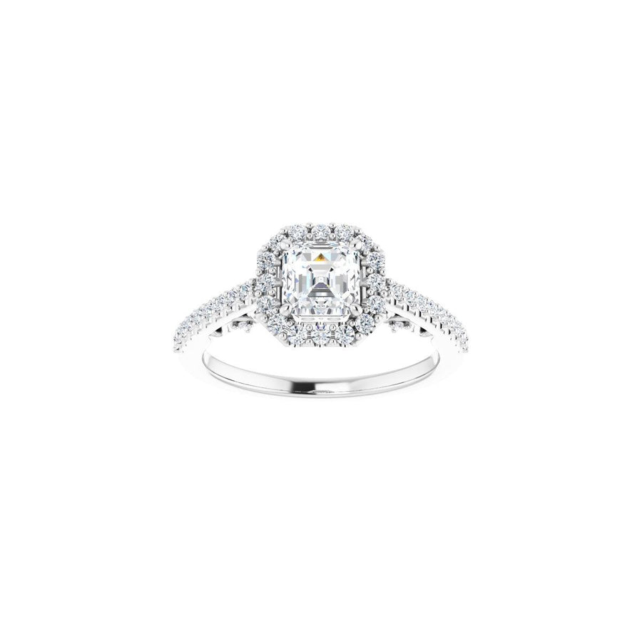 Asscher Halo-Style Engagement Ring Semi-Mount - gallery - Series 122909