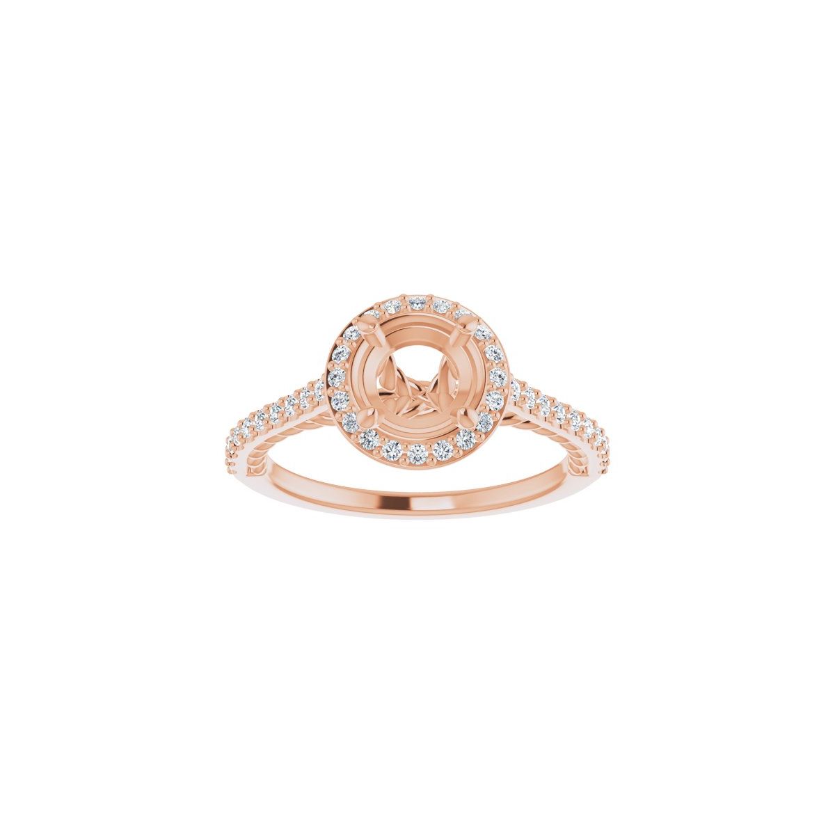 Round Halo-Style Engagement Ring Semi-Mount - gallery - Series 122999
