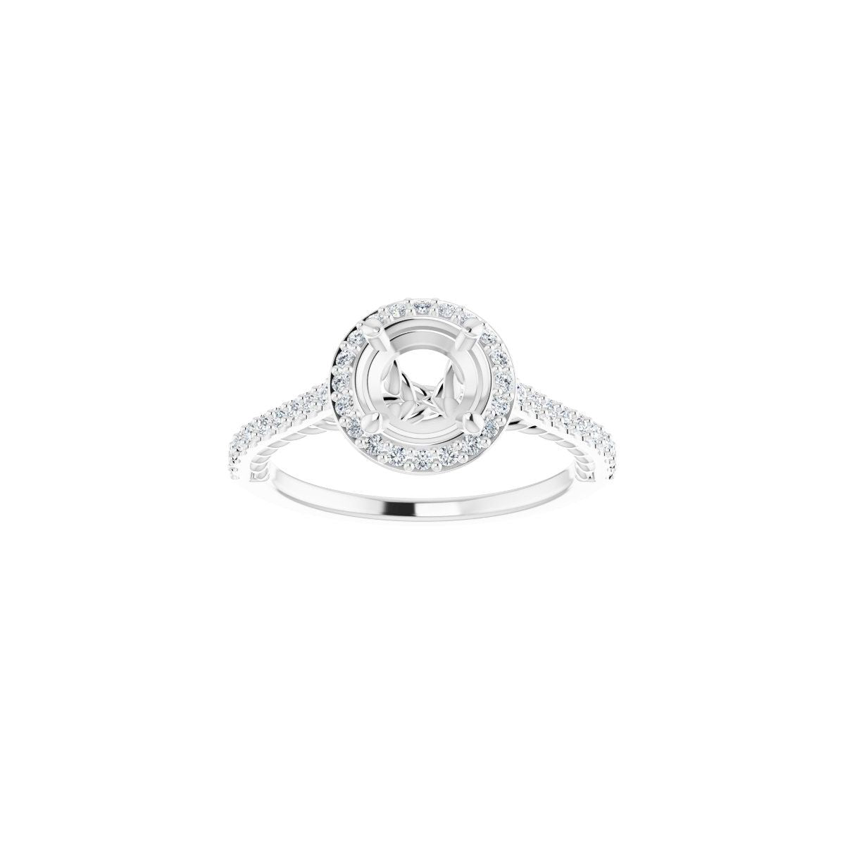 Round Halo-Style Engagement Ring Semi-Mount - gallery - Series 122999