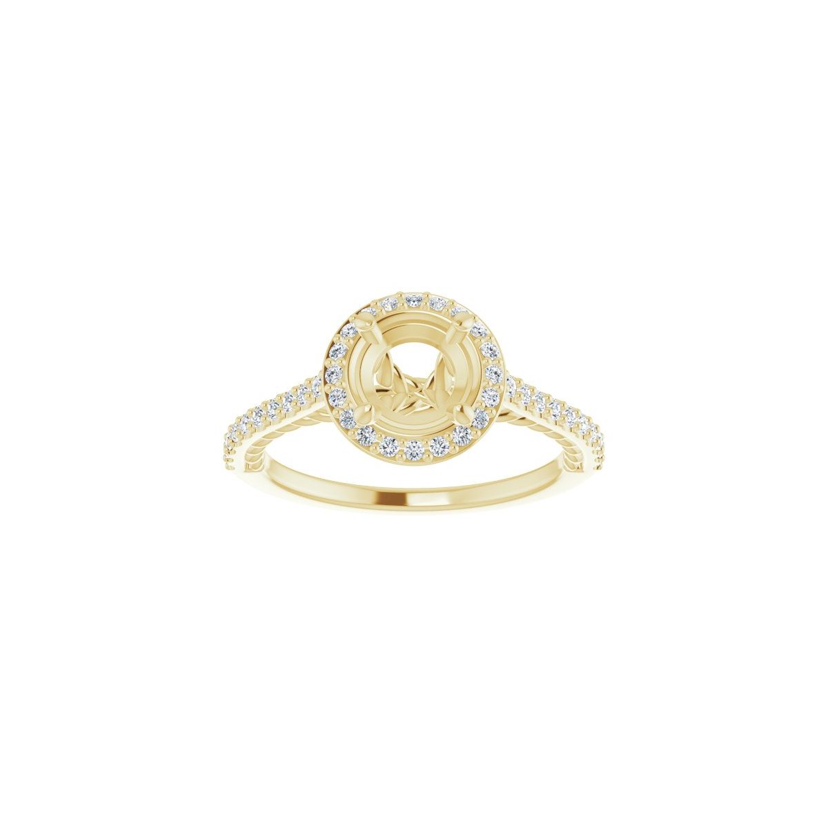 Round Halo-Style Engagement Ring Semi-Mount - gallery - Series 122999