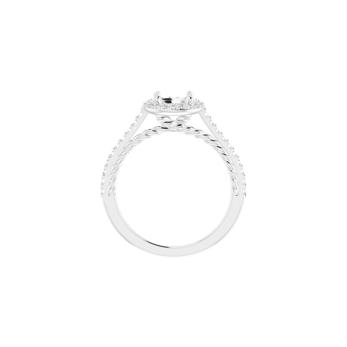 Round Halo-Style Engagement Ring Semi-Mount - gallery - Series 122999