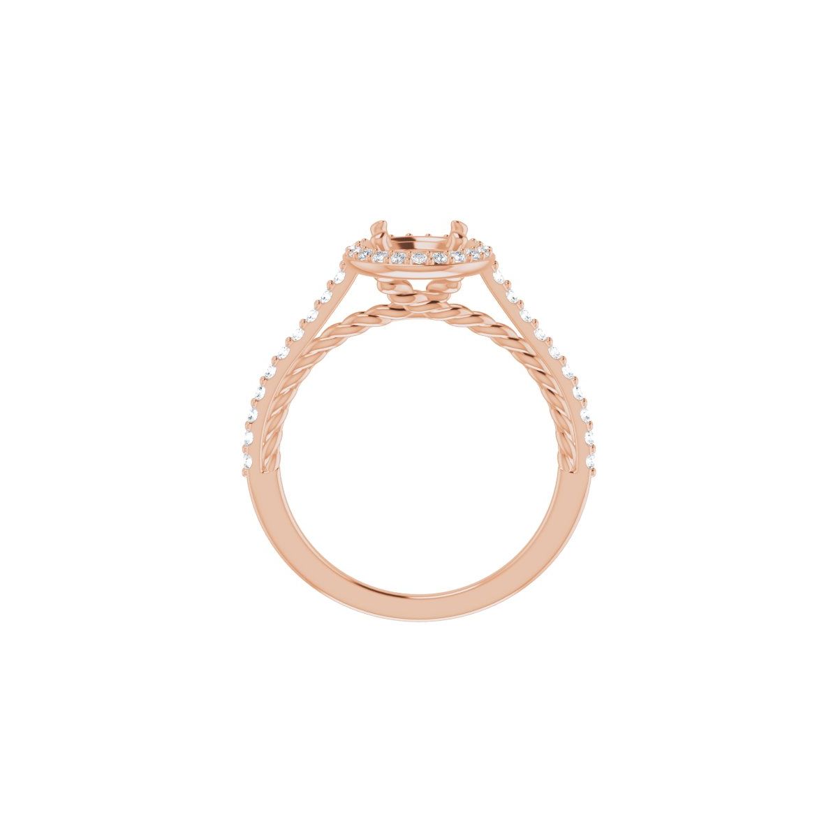 Round Halo-Style Engagement Ring Semi-Mount - gallery - Series 122999